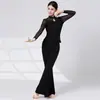 Primavera y Verano Nuevo Adulto Moderno Clásico Danza Latina Body Show Traje Chaqueta Ropa de Práctica Femenina Adulto Malla