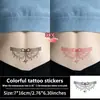 Adesivos de tatuagem termocrômicos que mudam de cor quando aquecidos, com laço de renda e pingente de planeta para a parte inferior das costas, cintura e virilha, adesivos de tatuagem à prova d'água