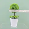Planta Verde Simulada Personalizada en Maceta Árbol Pequeño de Escritorio Adornos de Bola Decoración de Escritorio de Oficina Plantas Verdes Artificiales Flor Falsa Bonsái
