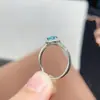 Anillo de apatita natural alta calidad alta calidad apatita piedra principal tamaño: Plata de ley 925 chapada en oro blanco de 5*5 mm