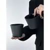 Taza de Vidrio Negro Mate, Estilo Ins de Alta Gama, Taza de Café Leche para Beber de Aspecto Caro, Taza de Té, Taza para Bebidas