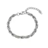 Colar de torção de diamante tecido à mão de fábrica aço titânio pulseira áspera de fitness masculina corrente de torção em relevo torção torção