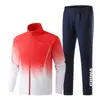 Novo Conjunto Esportivo Gradiente com Gola Alta Masculino Feminino Estilo Equipe China Jaqueta Calça Cerimônia de Premiação Competição Uniforme de Grupo