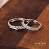 Tiqi foto real Anillo de pareja de espiga de trigo Mori de plata de ley S925 para hombre y mujer oreja oreja seguro lujo ligero anillo ajustable