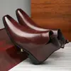 Mais Vendidos na Amazon Botas Chelsea Plus Size Transfronteiriças Botas de Couro de Cano Alto Bico Fino Masculino Estilo Britânico Botas Masculinas