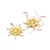 Colgante de Acero Inoxidable Cara Sonriente del Sol Chapado en Oro de 18K Colgante de Flor DIY Collar Pendientes Accesorios de Joyería Venta al por Mayor Transfronteriza
