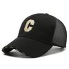 Sombrero de Verano con Letra C Grande Tridimensional, Gorra de Béisbol Estilo Coreano para Exteriores Unisex, Malla Transpirable con Protección Solar para Adultos