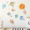 Nuevas pegatinas de pared luminosas del universo Nueve Planetas, dibujos animados pintados a mano fluorescentes, pegatinas para la disposición de la habitación infantil y el aula, venta al por mayor