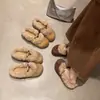 Zapatillas de Felpa con Estampado de Leopardo de Otoño e Invierno, Zapatos de Mujer de Moda con Hebilla Metálica, Estilo Infantil, Punta Cerrada, Slip-on, Zapatillas Birkenstock