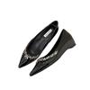 Sapatos Rasos Pontudos Aumentados com Strass Estilo Francês Femininos 2025 Novo de Boca Rasa Slip-on Sapatos Mary Jane Sapatos de Festa