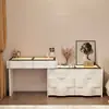 2026 Nuevo Tocador de Madera Maciza Dormitorio Simple Moderno Pequeño Estilo Crema Mesita de Noche Mesa de Maquillaje Tocador Gabinete Integrado