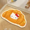 Tapete de Chão Imitação de Caxemira Desenho Animado Hello Kitty, Tapete de Chão Antiderrapante para Banheiro, Removedor de Poeira para Porta de Entrada, Tapete de Entrada Resistente à Sujeira e ao Desgaste