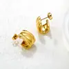 Nuevos Pendientes de Acero Inoxidable con Forma de Corazón y Perla Blanca para Otoño e Invierno, Lujo Accesible, Pendientes de Hebilla de Oreja de Moda y de Alta Gama Chapados en Oro de 18 Quilates