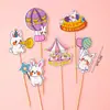 Decoraciones para pastel de cumpleaños de niños de moda roja te desean un feliz cumpleaños tarjeta de oso adorno para hornear
