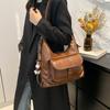 Mochila retrô de alta qualidade feminina 2024 nova bolsa de ombro de textura popular de inverno bolsa de grande capacidade mochila