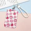 Funda para tarjeta tipo deslizante fresca y sencilla, tarjeta de comida de flor roja pequeña de campus, funda protectora para tarjeta de campus, funda para tarjeta de trabajo, etiqueta de control de acceso