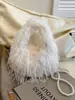 Bolso de Mano Peludo de Otoño e Invierno Transfronterizo para Mujer, Bolso de Mano Peludo de Moda de Gran Capacidad, Bolso Bandolera Tipo Dumpling, Bolso de Mano