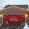 Cortina de Puerta de Garaje de Invierno y Navidad de Amazon Transfronteriza Tela de Fondo para Fiesta Festiva Banderín de Puerta Tela Colgante