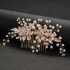 Peineta de perlas hecha a mano de lujo con diamantes de aleación transfronterizos de Europa y Estados Unidos, accesorios para el cabello de novia y boda, venta directa de fábrica