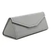 Caixa Dobrável Triangular de PU com Cortiça Couro Flocado de Alta Qualidade Estojo para Óculos Estojo para Óculos de Sol Embalagem de Papel Kraft Atacado