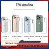 [TPU transparente caso de telefone de janela grande] adequado para Apple iPhone14 série cor sólida cor transparente anti-impressão digital soft case