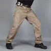 Pantalones tácticos transfronterizos en stock con múltiples bolsillos, pantalones largos de cuadros duraderos para trabajo, pantalones para hombre de talla grande para exteriores