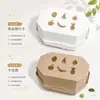 Caja de embalaje desechable, grado alimenticio, gruesa y duradera, diseño octagonal, con tapa, caja para frutas, pan, ovalada