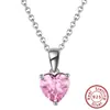 Bestseller transfronterizo Collar Whalexi de plata de ley S925, collar de corazón de circonita con piedra de nacimiento del zodíaco de doce colores
