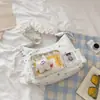 Bolsa ita em formato de estrela estilo japonês para mulheres, bolsa de ombro transparente com retalhos de grande capacidade, bolsa transversal doce para meninas e alunas do ensino fundamental