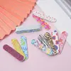 Mini Lixa de Unha Estampada com Padrão de Nail Art, Lixa de Unha Colorida Polidora Dupla Face cm