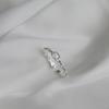 Anel Quadrado de Diamante Minimalista Fashionável com Personalidade para Mulheres Design de Nicho Estilo Cool de Alta Qualidade Indicador Aberto Exquisito