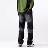 Marca de Moda de Comercio Exterior Estadounidense Jeans Blancos con Salpicaduras de Tinta Pintados a Mano para Hombre Primavera y Otoño Holgados Pierna Recta Pierna Ancha Pantalones Casuales de Algodón para Hombre