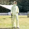 Ropa de Protección Solar y Conjunto de Pantalones Largos para Mujer, Verano UPF50+ Seda Helada Transpirable Ropa de Protección Solar para Exteriores Conjunto de Dos Piezas 9618A