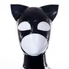 Olhos Abertos Boca Aberta Máscara de Látex Orelhas de Gato Macacão de Gato de Látex Roupa de Balada Halloween