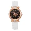 Relógio Feminino 2025 Estilo Nicho Levemente Luxuoso Estudante Mori Girl Vintage Artístico Realçador de Branco Borboleta Mostrador Pequeno