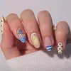 30 Piezas Uñas Portátiles Francesas de Lunares Frescas de Verano 3D ins Transfronterizas Europeas y Americanas Pegatinas para Uñas press on na