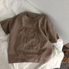 Camiseta para niño con estampado de oso, camiseta infantil tridimensional de algodón suave de verano de manga corta, camiseta informal para niña bebé, camiseta básica de moda