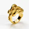 Comercio electrónico transfronterizo superventas estilo europeo y americano trabajo pesado banda ancha nudo de bobinado retro diseño anillo de acero de titanio acero inoxidable lujo ligero