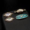 Colgante Personalizado Venta al por Mayor Transfronteriza Collar con Goteo de Aceite Conexión de Doble Círculo Colgante de Estrella Accesorios de Joyería DIY Dibujos y Muestras