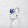 PAG & MAG Anillo Tesoro de Color Lote Mixto Joyería de Plata s925 Gema Azul Moda Forma de Huevo Joyería Vintage Europea y Americana