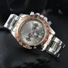 2023 masculino comércio exterior AliExpress estação independente venda quente masculino cinto de aço cinto Relógio Lao quartzo relógio multifuncional