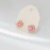 Brincos Quadrados Cravejados com Diamantes e Turmalina em Prata de Lei S925 Nalan, Brincos de Design de Nicho Estilo Ins Exquisitos e Simples M08102