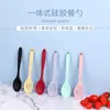 Colher de silicone tudo-em-um transfronteiriça, colher de cozinha de silicone de grau alimentício, colher coadeira de cozinha, colher para misturar salada