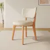 Cadeira de Jantar em Madeira Maciça Casa Moderna Estilo Creme Cadeira Estofada Banqueta de Jantar Hotel Negociação Leve Luxo Encosto Cadeira de Jantar