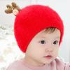 Gorro de Punto para Bebé con Cuernos de Dibujos Animados Nuevo Otoño Gorro de Lana con Bola de Pelo Gorro para Niños Gorro de Moda Estilo Moderno