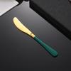 304 Internet Red Spoon Aço Inoxidável Tableware Faca e Colher Garfo Hotel Western Steak Faca Sobremesa Round Spoon Garfo logotipo imprimível
