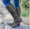 Explosiones personalizadas de comercio exterior 19 otoño e invierno Nuevas botas altas de tacón bajo hebilla de cinturón botas de mujer de comercio exterior JGB2020N0002005