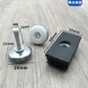 20 25 30 40 50 60 Tubo Quadrado de Plástico Ajustável Tubo de Aço Inoxidável Tampão Interno Rolha Prateleira Pés Ajustáveis
