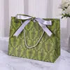 Bolsa de Regalo, Bolsa de Compras de Ropa de Alta Gama, Bolso de Empaque, Bolsa de Papel de Recuerdo Verde Gucci, Papel Kraft Grande