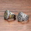 Anillo de titanio retro europeo y americano para hombre, anillo de acero moderno y dominante para hombre